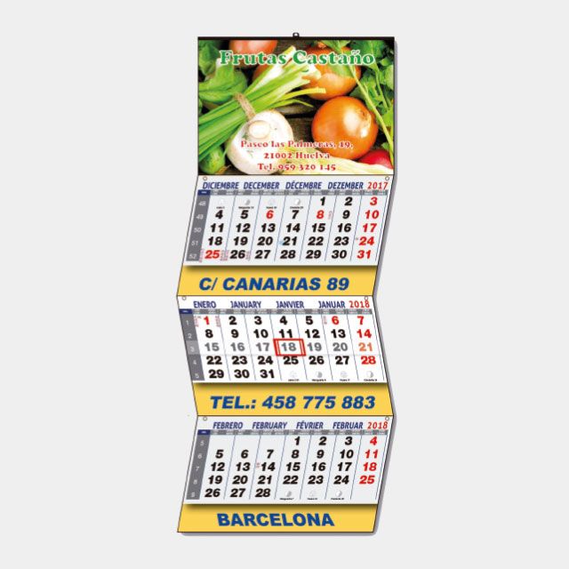 Calendario FALDILLA TRIMESTRAL