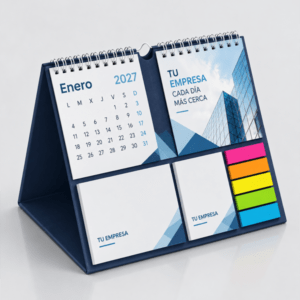 Calendario de sobremesa con notas-adhesivas