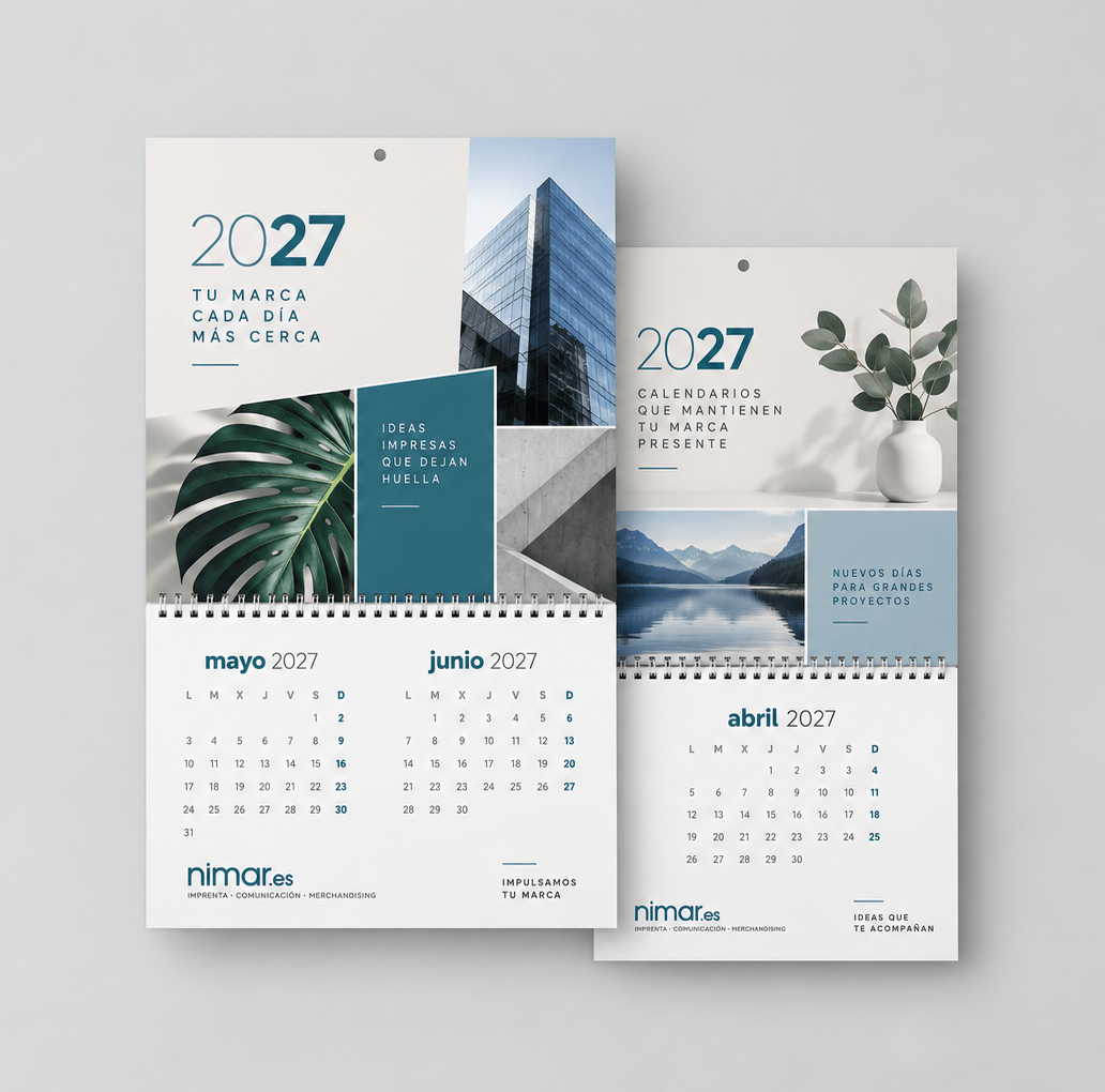 Calendario pared Wire-o al centro